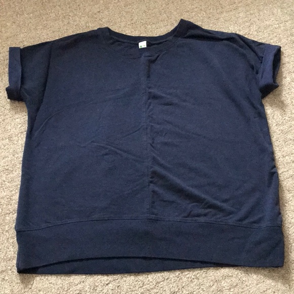 GreenTea Tops - Green Tea navy blue short sleeve sweatshirt medium